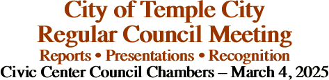 City of Temple City Regular Council