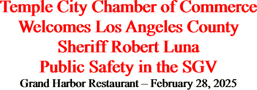 Temple City Chamber of Commerce Welcomes