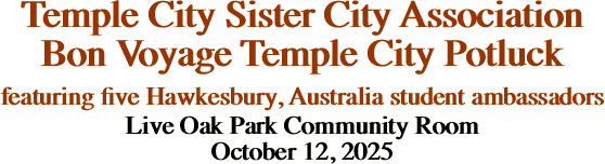Temple City Sister City Association Bon